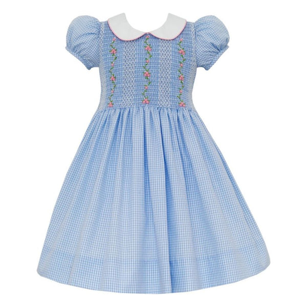 GINGHAM DRESS WITH WHITE COLLAR