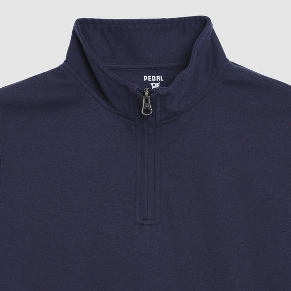 NAVY 1/4 ZIP LONG SLEEVE TEE