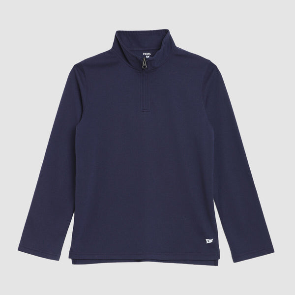 NAVY 1/4 ZIP LONG SLEEVE TEE