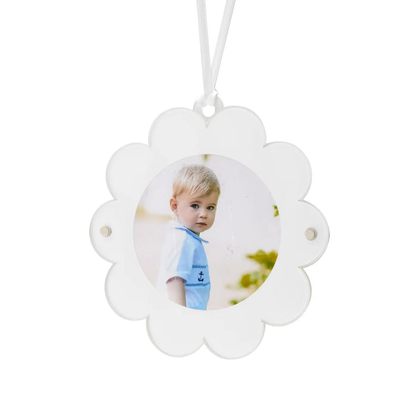 DOUBLE SIDED DAISY ORNAMENT - WHITE