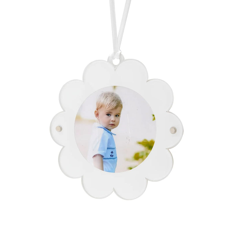 DOUBLE SIDED DAISY ORNAMENT - WHITE