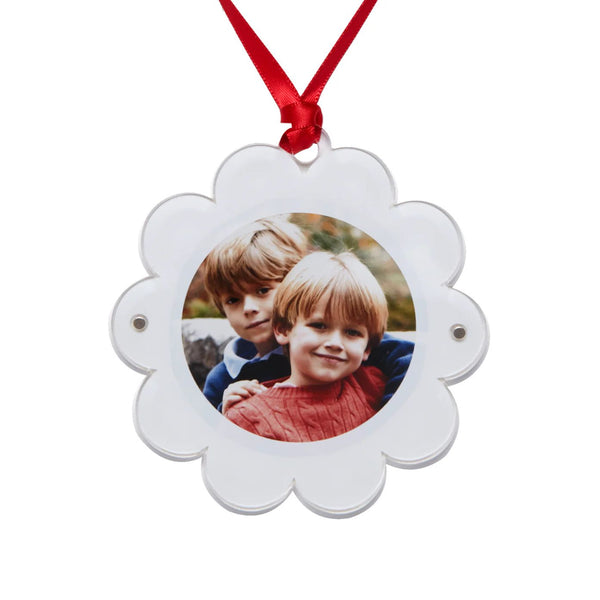 DOUBLE SIDED DAISY ORNAMENT - WHITE
