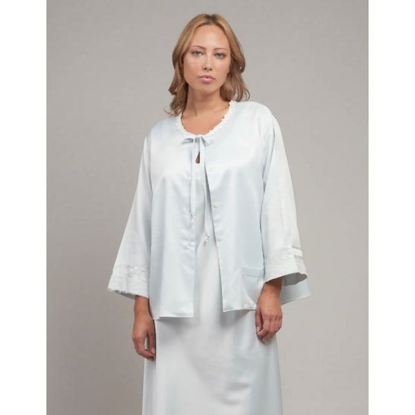 SATIN BUTTON FRONT BED JACKET