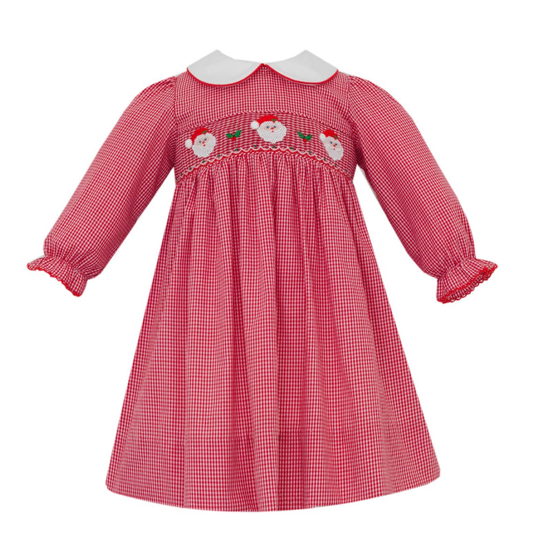 SANTA FACE RED GINGHAM LONG SLEEVE DRESS – McCalls Reynolda Village