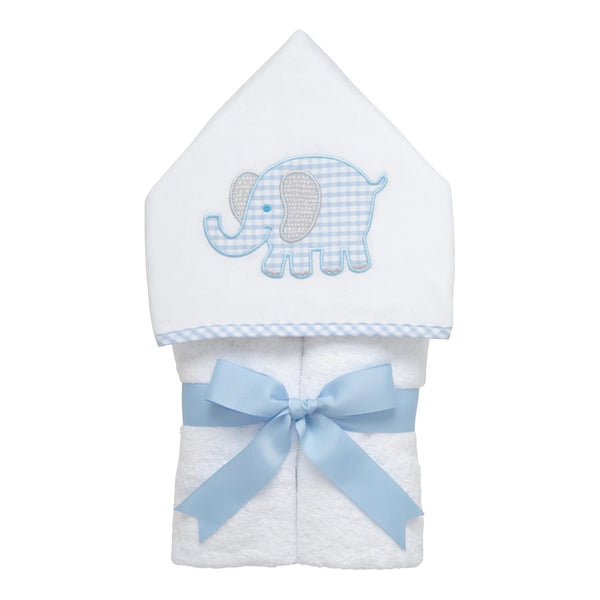 ELEPHANT HOODED TOWEL BLUE