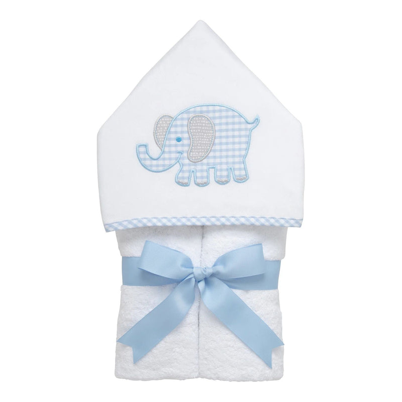 ELEPHANT HOODED TOWEL BLUE