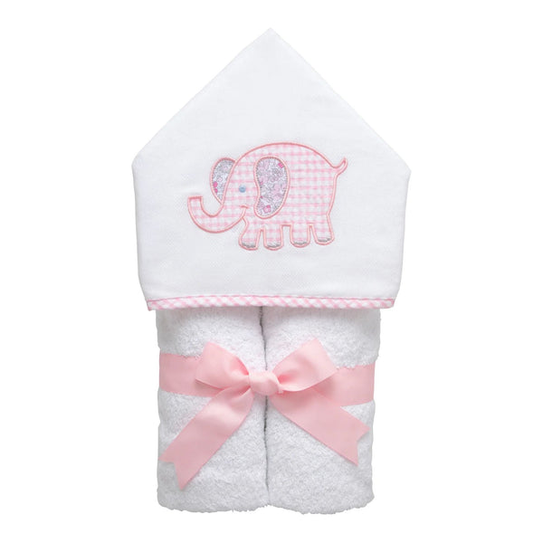 ELEPHANT HOODED TOWEL PINK