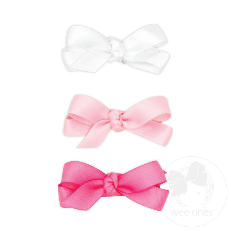 3 PACK BABY SATIN BOWS