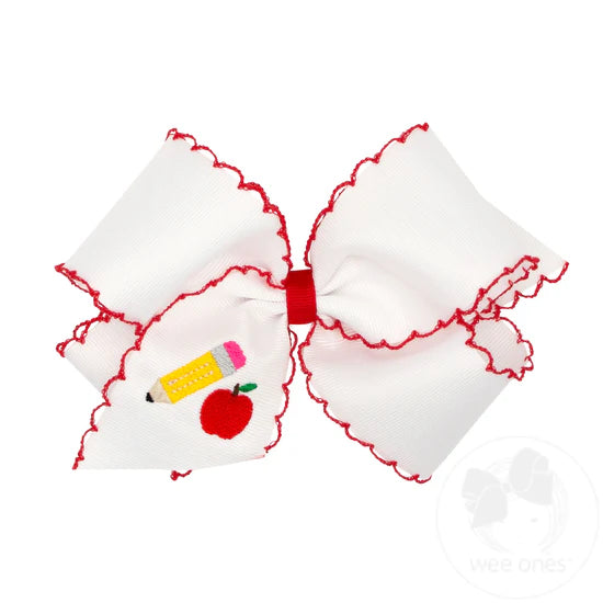 KING SCHOOL EMBROIDERED BOW