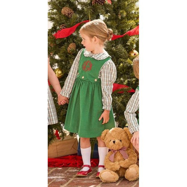MISTLETOE TARTAN RUFFLED BLOUSE