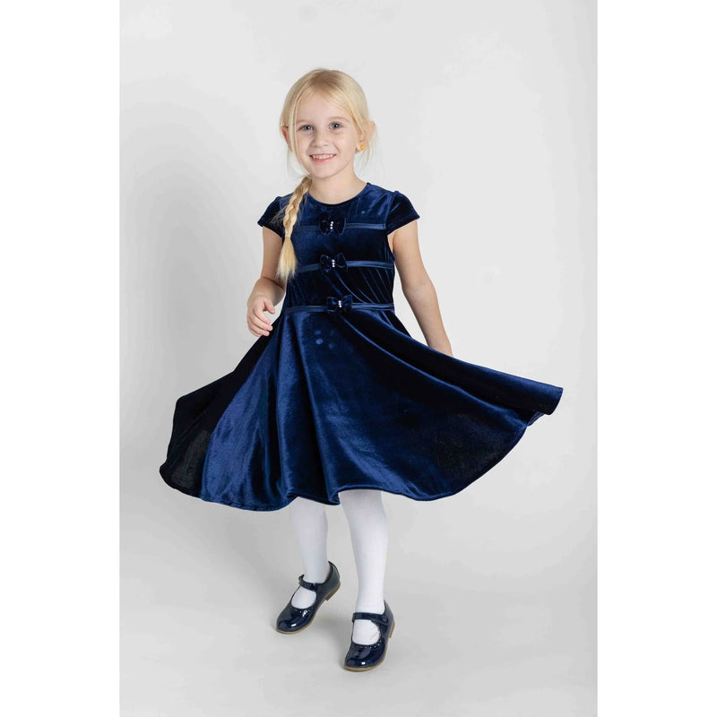 STRETCH VELVET DRESS WITH PEARLS