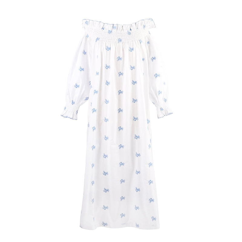 NANCY EMBROIDERED LONG SLEEVE NIGHTGOWN