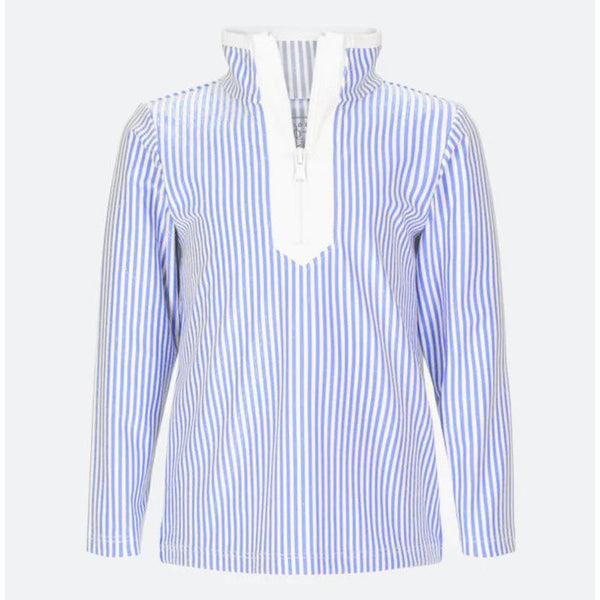 TORY 1/4 ZIP SEERSUCKER STRIPE