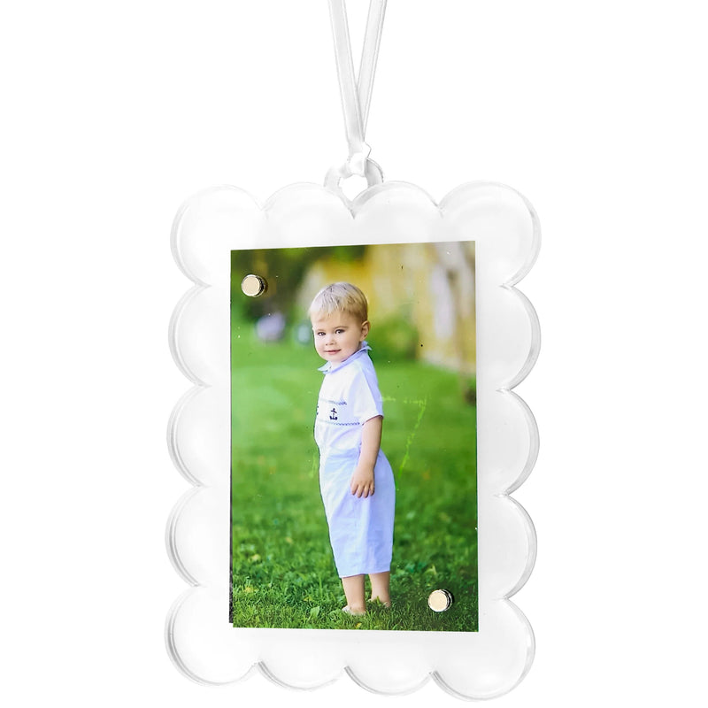 DOUBLE SIDED SCALLOP ORNAMENT - CLEAR