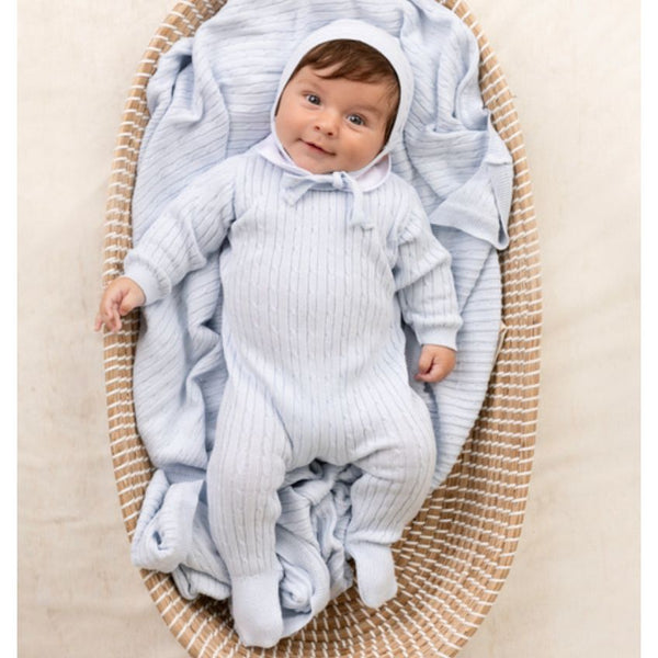 PETER PAN CABLE ROMPER WITH HAT