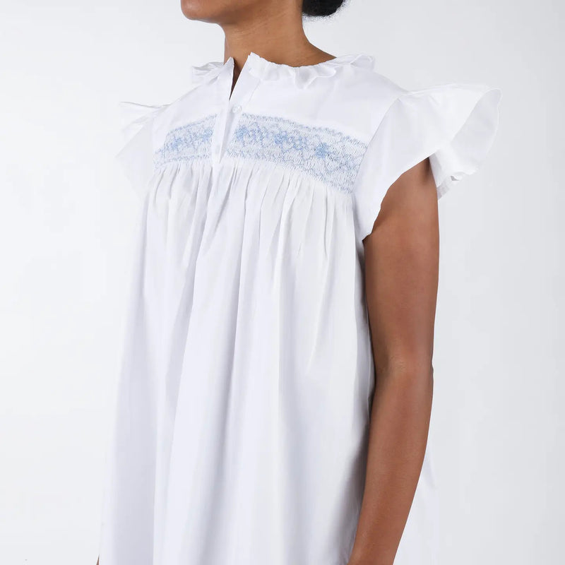 EMILY COTTON SMOCKED NIGHTGOWN