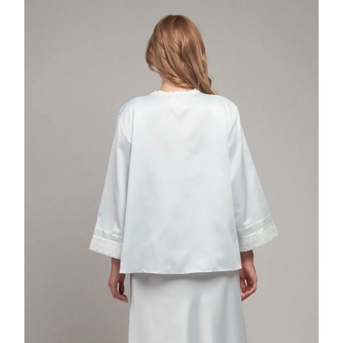 SATIN BUTTON FRONT BED JACKET