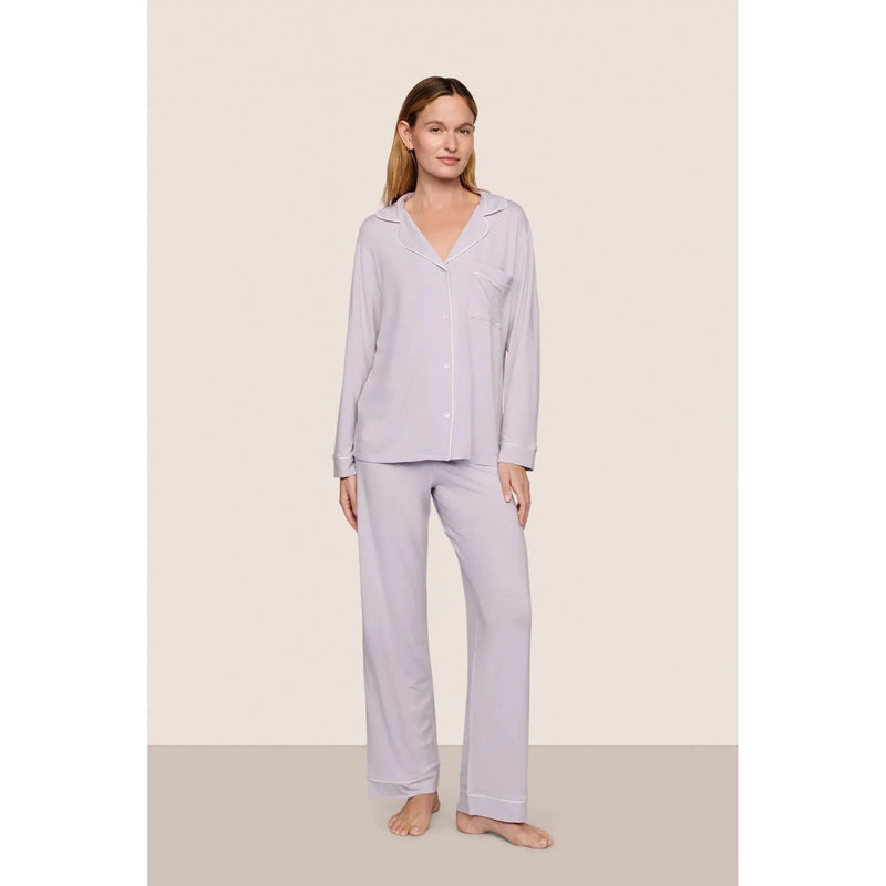 GISELE LONG PJ SET - THISTLE/IVORY
