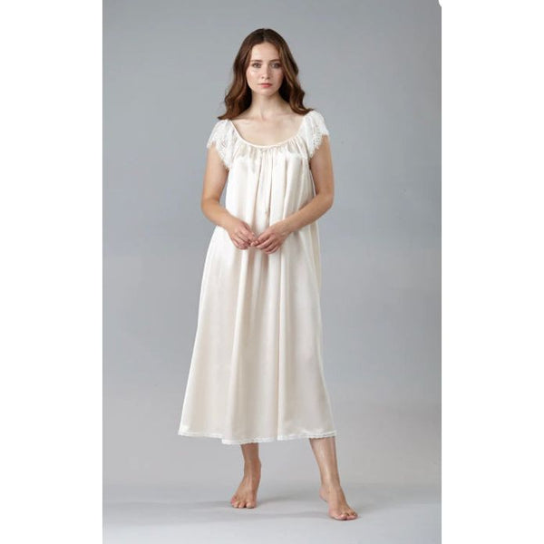 LONG GOWN WITH LACE SLEEVES