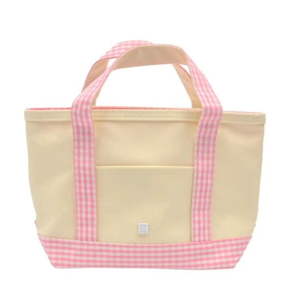 MINI TOTE NATURAL/PINK GINGHAM