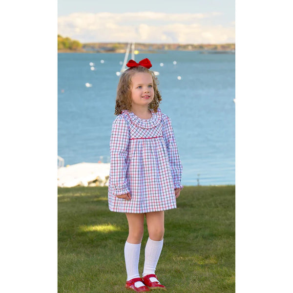 LONG SLEEVE RAMONA RUFFLE DRESS - OLD TOWN TATTERSALL