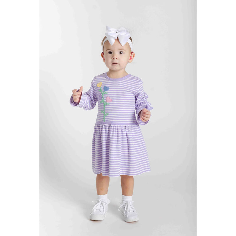 KNIT DRESS WITH HEART FLOWERS