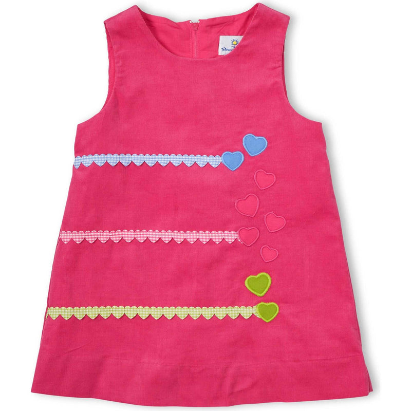 CORD JUMPER WITH HEARTS - - PINK