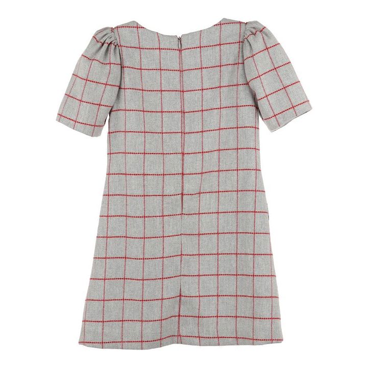 LONDON DRESS, GREY WINDOWPANE