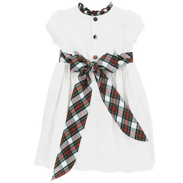 EVERGREEN WITH WHITE CORD DRESS - sizes 7-10