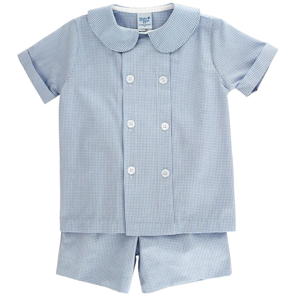 DRESSY SHORT SET BLUE CHECK