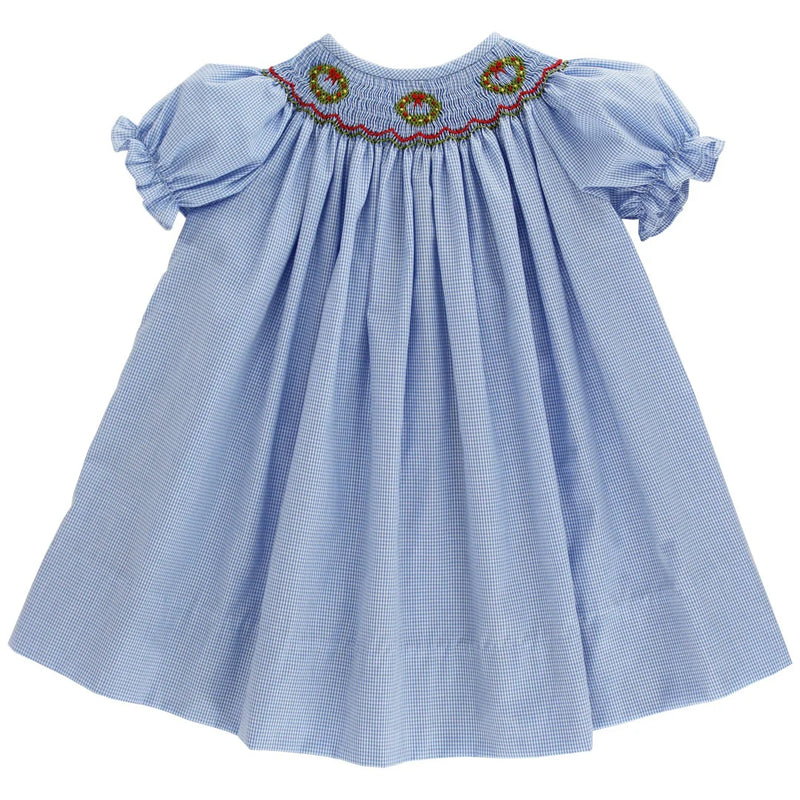 WREATH ON BLUE CHECK BISHOP