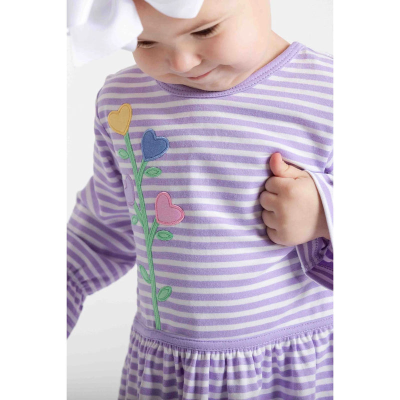 KNIT DRESS WITH HEART FLOWERS