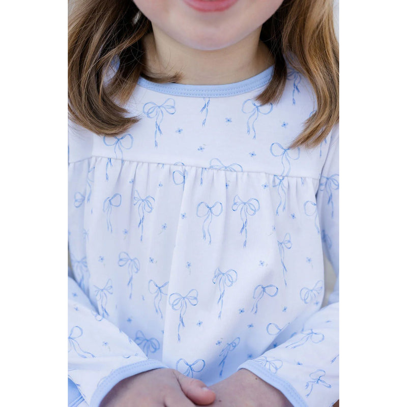 LENNON DRESS - - BLUE BOWS