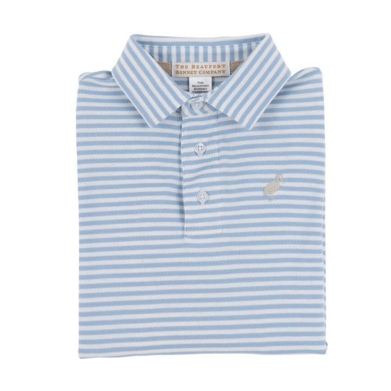 LONG SLEEVE PROPER POLO BARRINGTON BLUE STRIPE