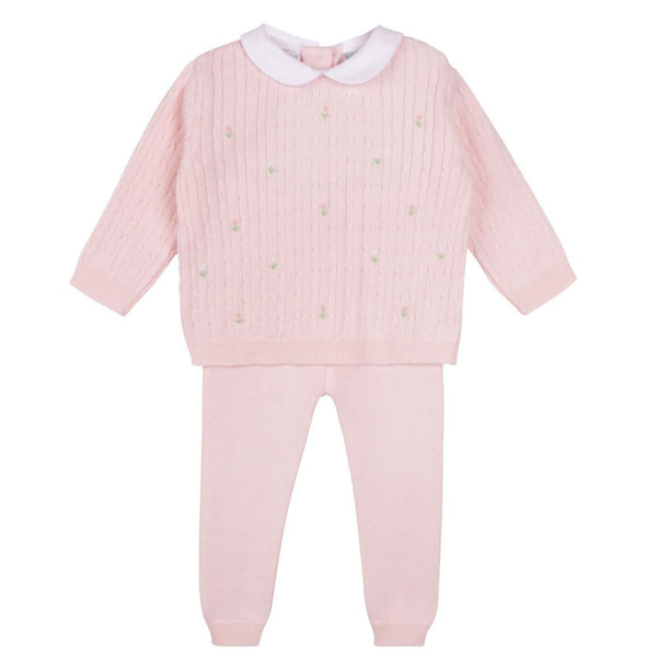 GIRLS PETER PAN CABLE KNIT SET