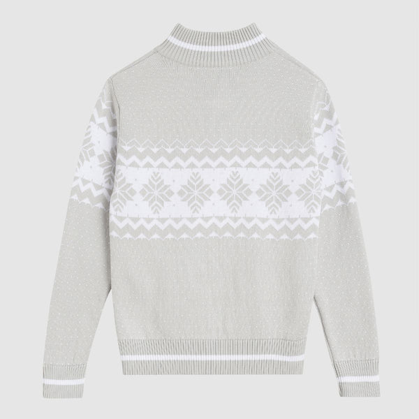 1/4 ZIP SNOWFLAKE SWEATER