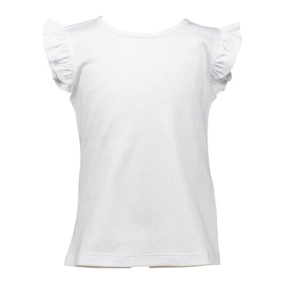 PIMA FLUTTER SLEEVE WHITE SHIRT