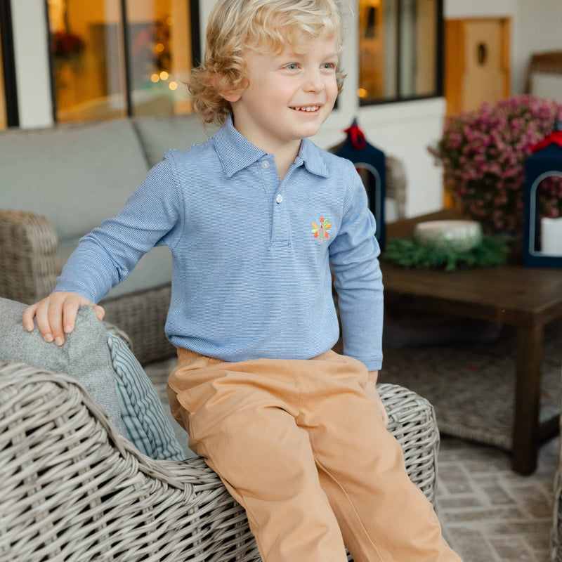 ROYAL STRIPE POLO WITH TURKEY