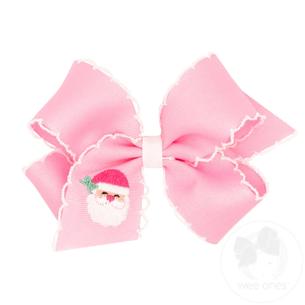 MEDIUM PINK SANTA BOW