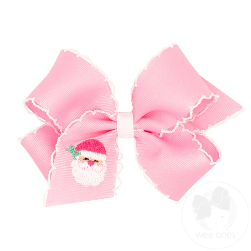 MEDIUM PINK SANTA BOW