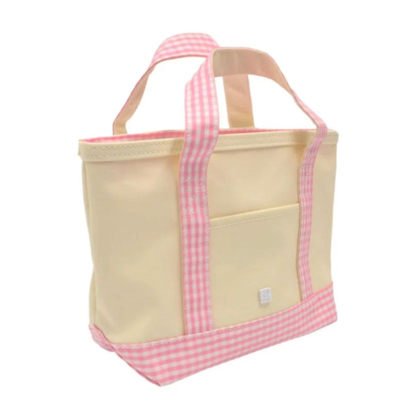 MINI TOTE NATURAL/PINK GINGHAM