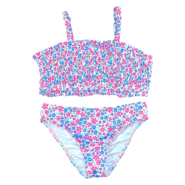 TWO PIECE LAVENDER FLORAL SWIM