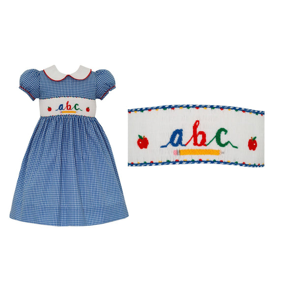 GINGHAM SMOCKED ABC DRESS