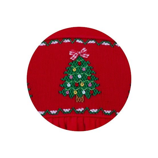 CHRISTMAS TREE RED CORDUROY DRESS