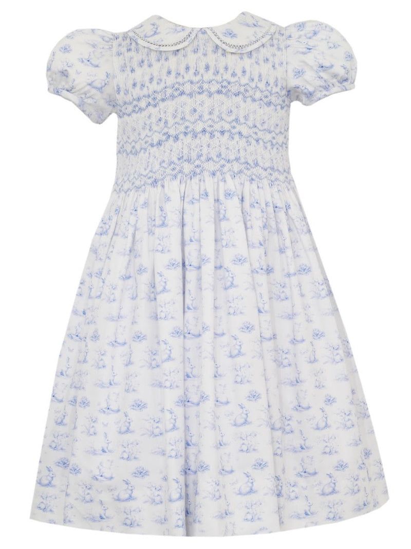 BUNNY FRENCH TOILE DRESS WITH COLLAR - sizes 7-8