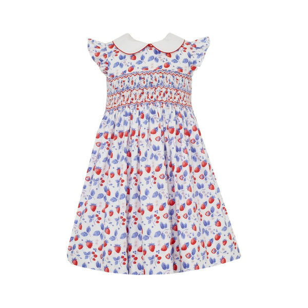 SUMMER BERRIES SLEEVELESS DRESS WITH COLLAR