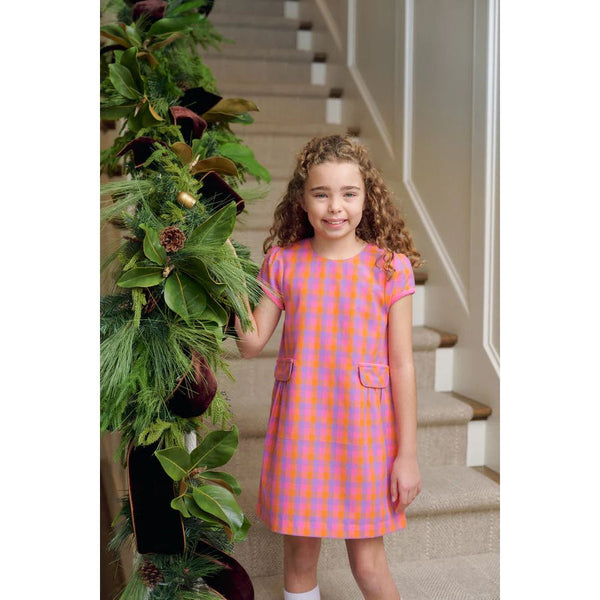 BETTS BOW DRESS AUTUMN PUNCH PLAID
