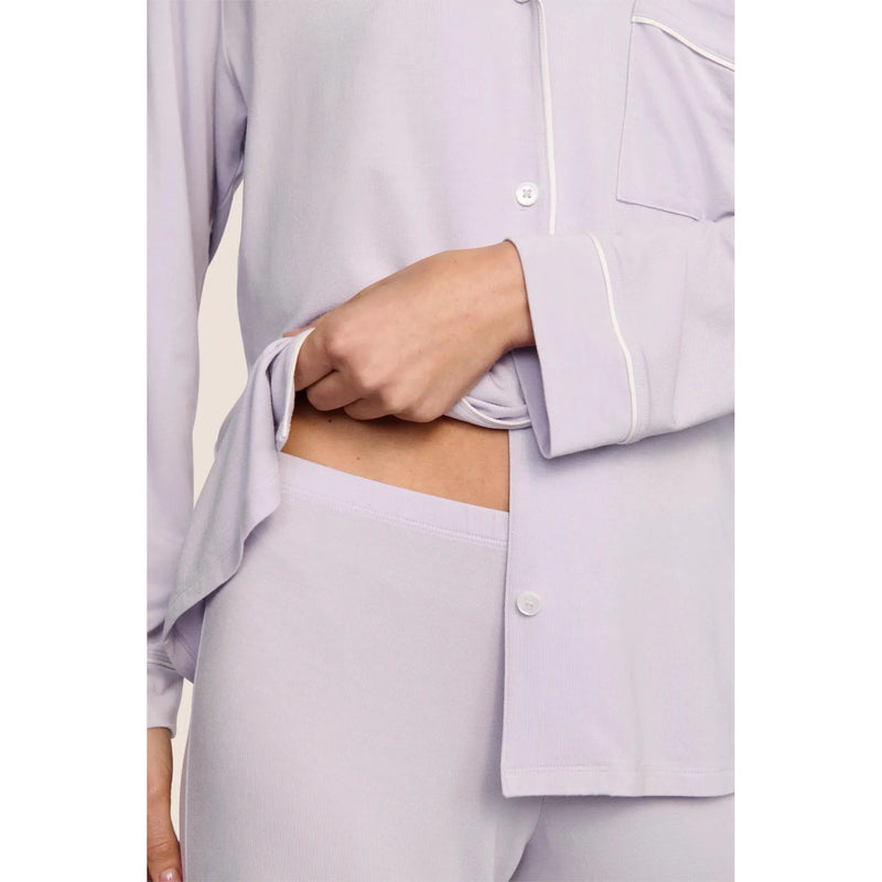 GISELE LONG PJ SET - THISTLE/IVORY