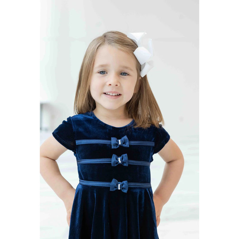 STRETCH VELVET DRESS WITH PEARLS