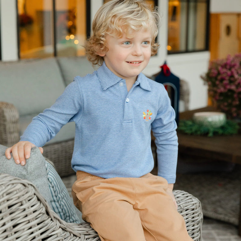 ROYAL STRIPE POLO WITH TURKEY